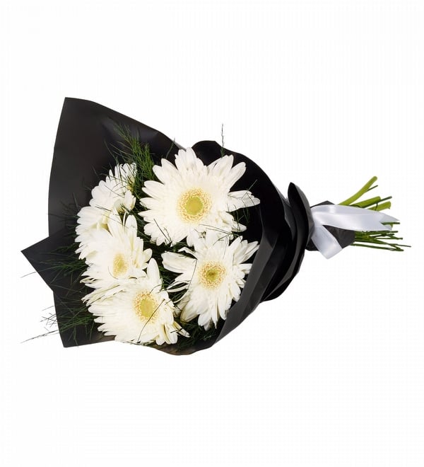 5 Adet Beyaz Gerbera Buketi