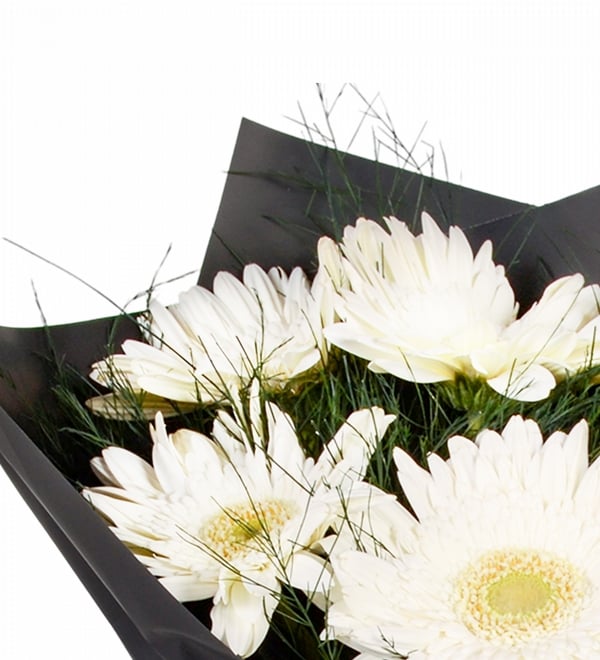 5 Adet Beyaz Gerbera Buketi