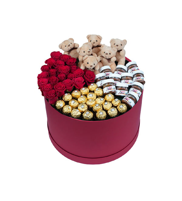 Sweet Forest Kırmızı Kutuda Güller
