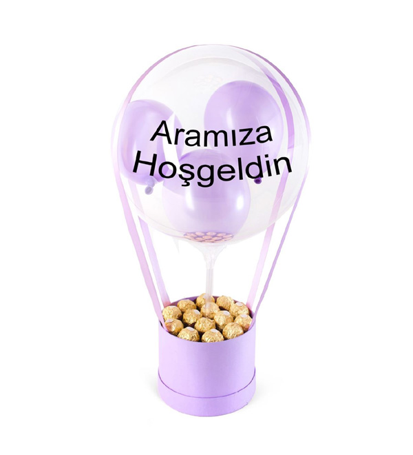 Lilac Love Balon ve Çikolata