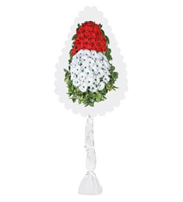 Tasarım Çelenk Kırmızı ve Beyaz Gerbera