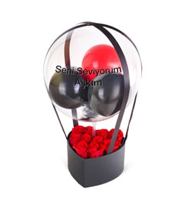 Deluxe Kalpte Gül ve Balon