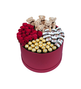 Sweet Forest Kırmızı Kutuda Güller