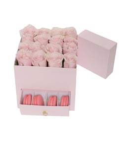 Pink Sparkle Gül ve Macaron