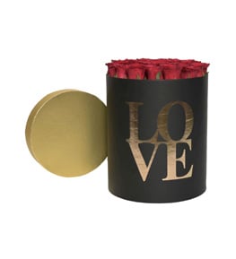 Golden Love Kutuda Kırmızı Güller
