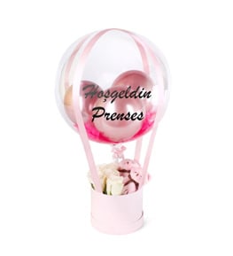 Dream Flower Balonda Gül ve Ayıcık