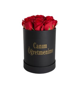 Öğretmenime Kutuda Kırmızı Güller