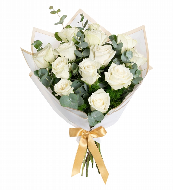 Beyaz Ambalajl� 13 Beyaz G�l Buketi