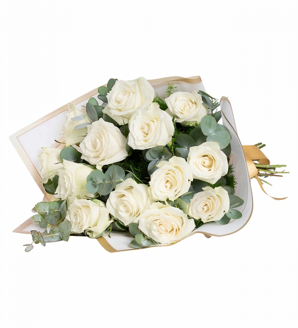 Beyaz Ambalajl� 13 Beyaz G�l Buketi