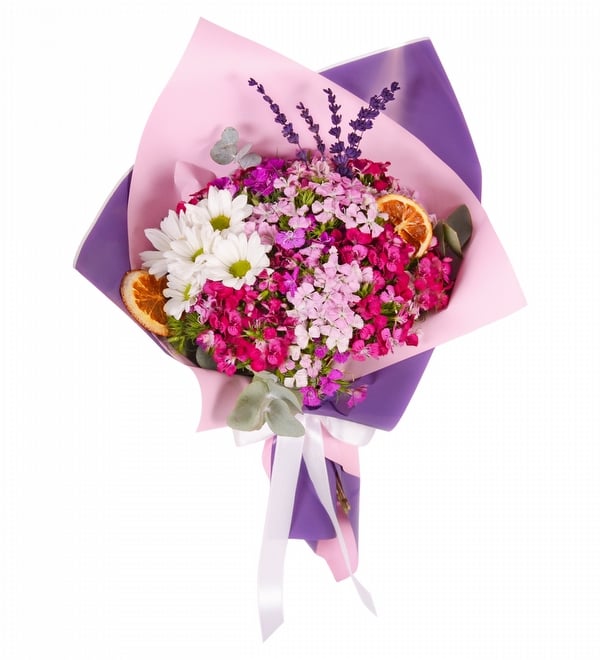 Mor Ambalajl� Pembe H�sn�yusuf ve Beyaz Papatyalar