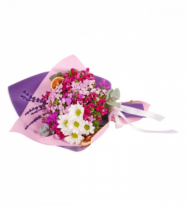 Mor Ambalajl� Pembe H�sn�yusuf ve Beyaz Papatyalar
