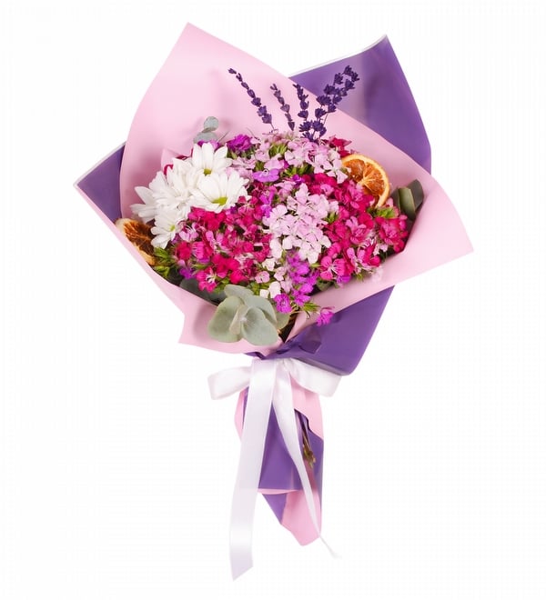 Mor Ambalajl� Pembe H�sn�yusuf ve Beyaz Papatyalar