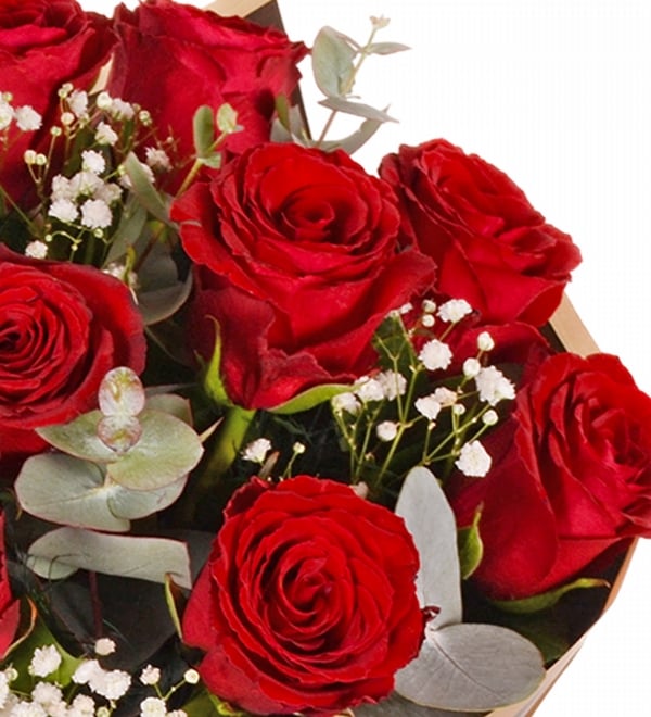11 li K�rm�z� G�l Buketi ve Pelu� Ay�c�k