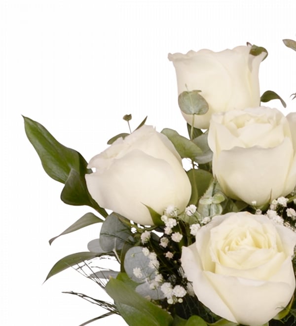 Damla Cam Vazoda Beyaz G�ller