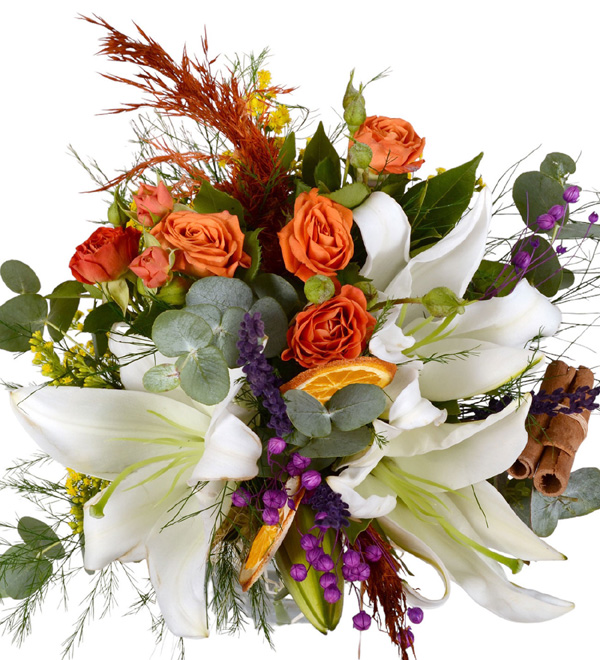 Fragrant Lilyumlar ve Turuncu G�ller