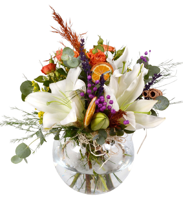 Fragrant Lilyumlar ve Turuncu G�ller