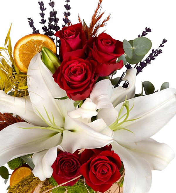 Red Beautiful K�rm�z� G�l ve Lilyumlar
