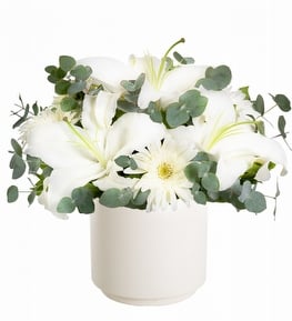 Polimer Saks�da Lilyum ve Gerbera Aranjman�
